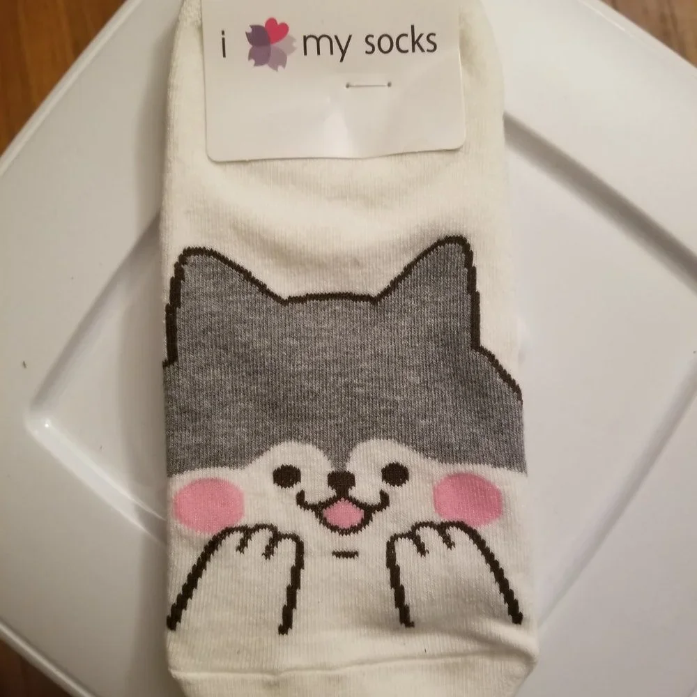Cute Dog Puppy Ankle Socks NWTO - Picture 2 of 2